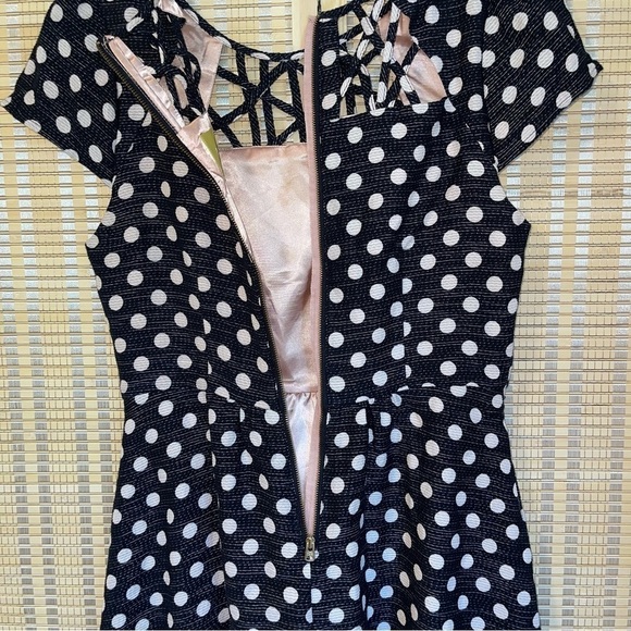 MAEVE Academia Artsy A Line Flare New Girl White Polkadot Sweetheart Dress 4 - Picture 8 of 13